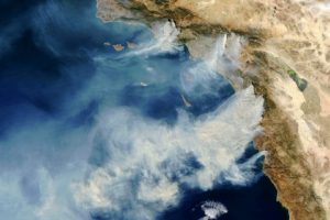 aerial, California, Fire, Smoke
