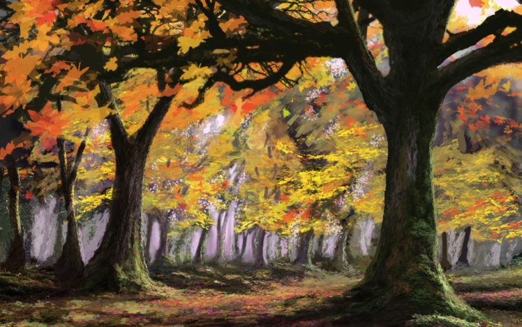 art, Forest, Trees, Autumn HD Wallpaper Desktop Background