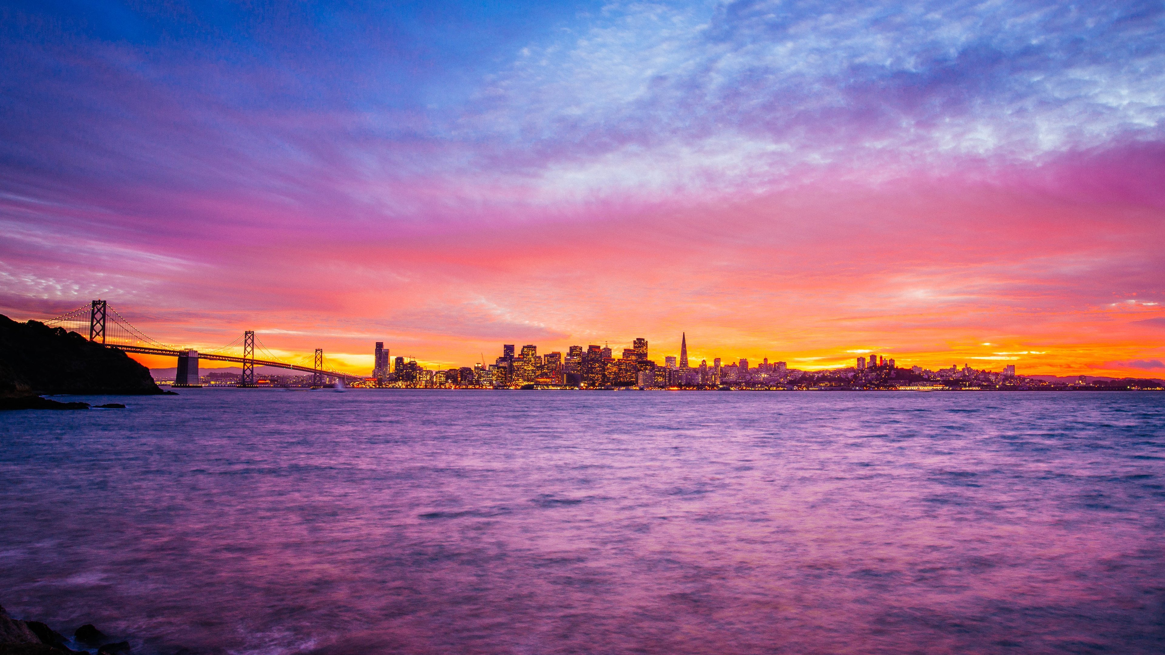 san, Francisco, Treasure, Island, Sunset Wallpaper