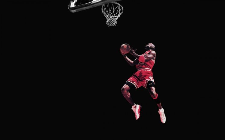 michael, Jordan, Chicago, Bulls, Basketball, Jump, Black HD Wallpaper Desktop Background