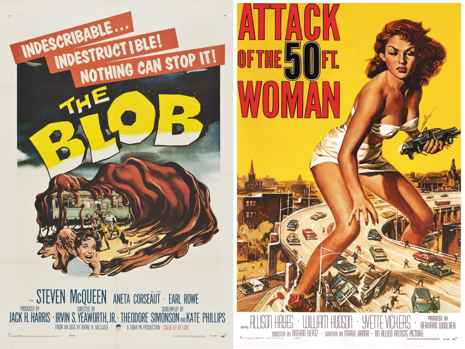 movie, Poster, The, Blob, Attack, Of, The, 50, Foot, Woman Wallpaper
