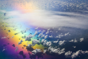 rainbow, Colorful, Ocean, Clouds, Aerial