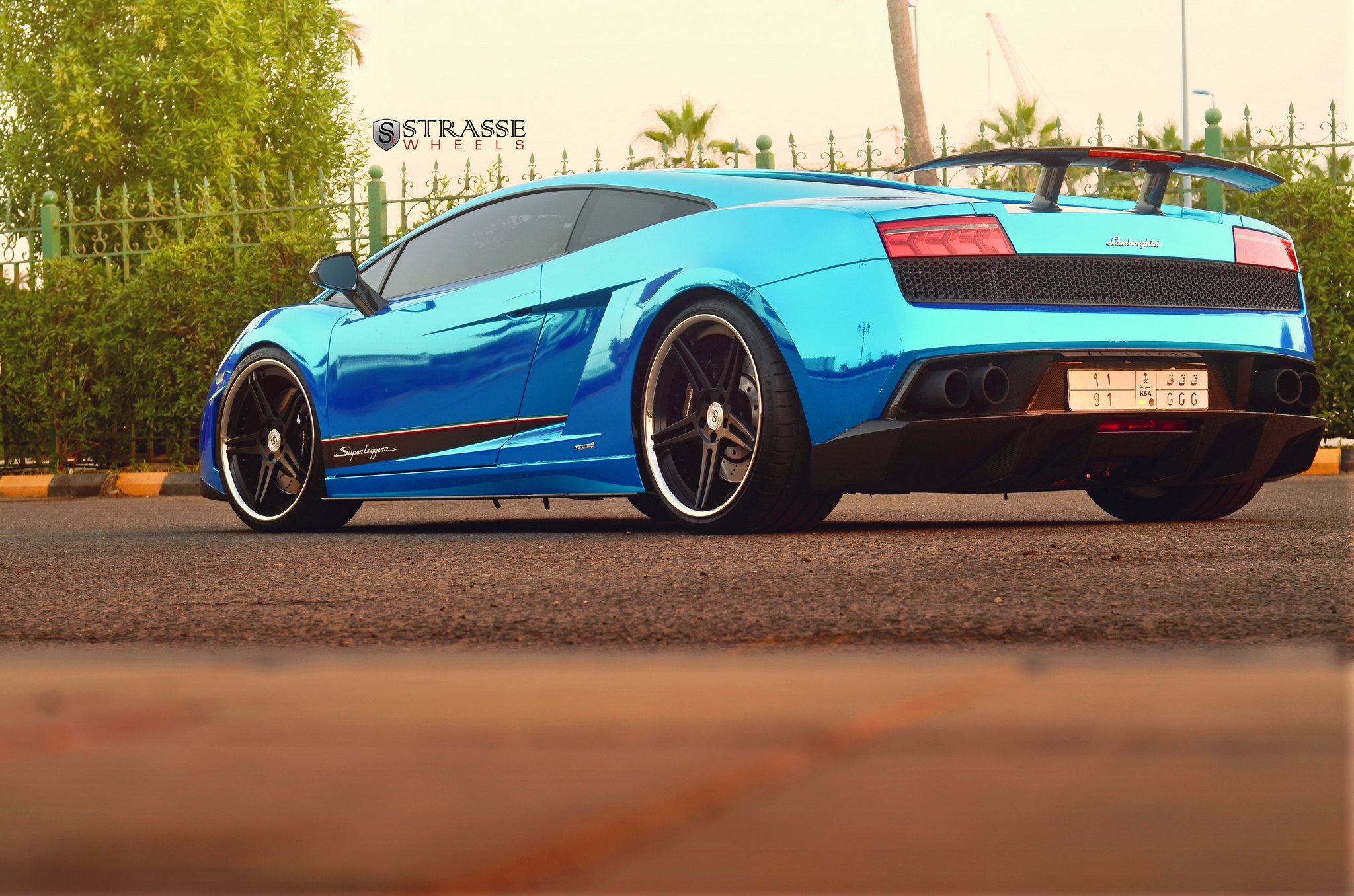 strasse, Wheels, Blue, Chrome, Lamborghini, Superleggera, Gallardo, Coupe, Cars Wallpaper