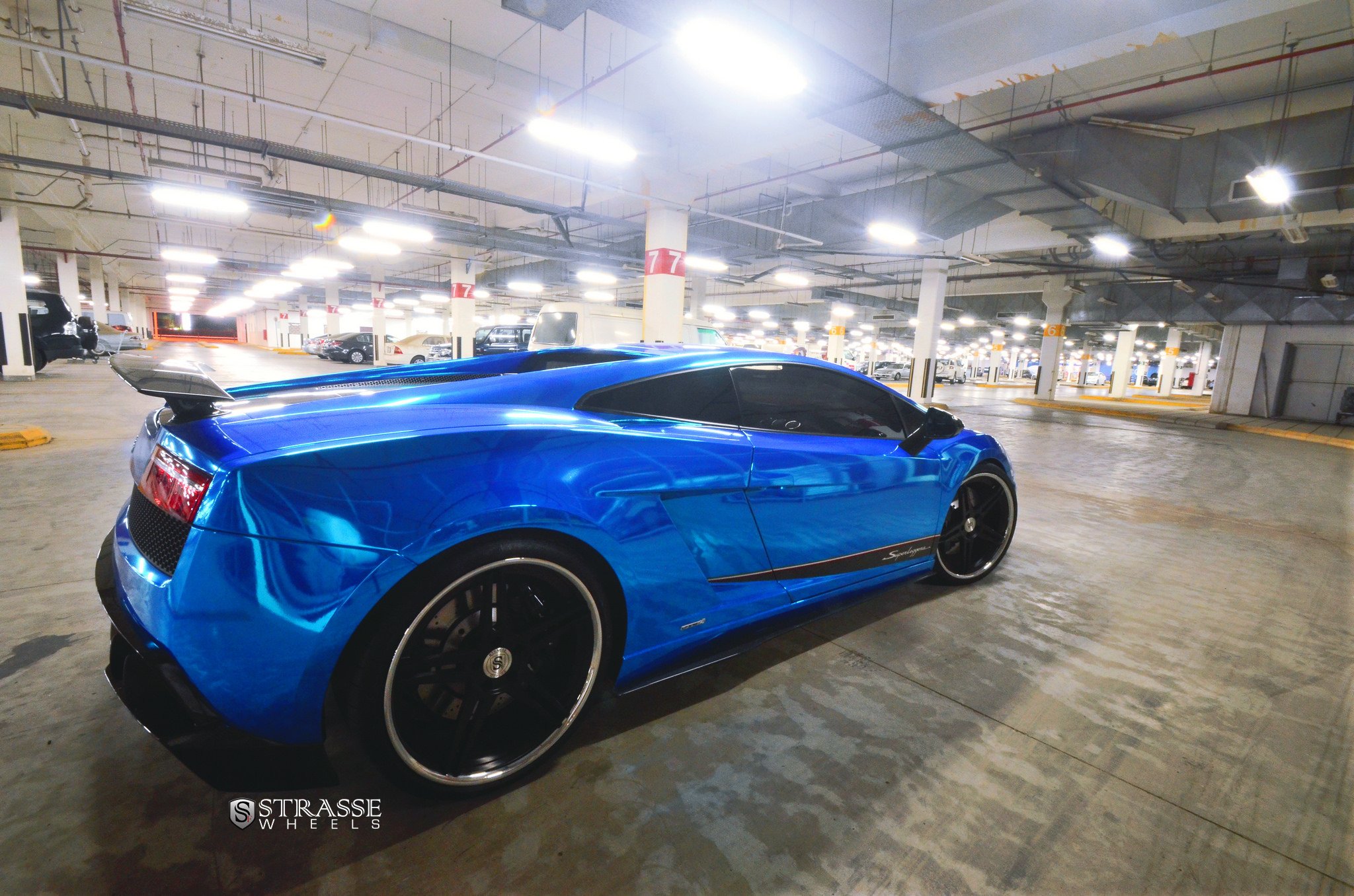 strasse, Wheels, Blue, Chrome, Lamborghini, Superleggera, Gallardo, Coupe, Cars Wallpaper