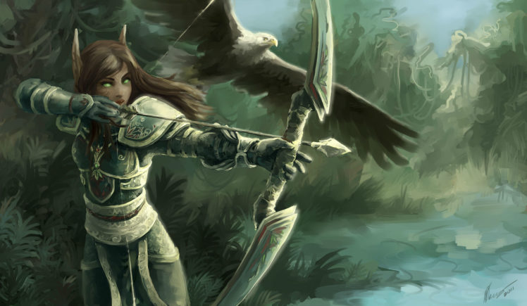 world, Of, Warcraft, Warriors, Archers, Elves, Armor HD Wallpaper Desktop Background