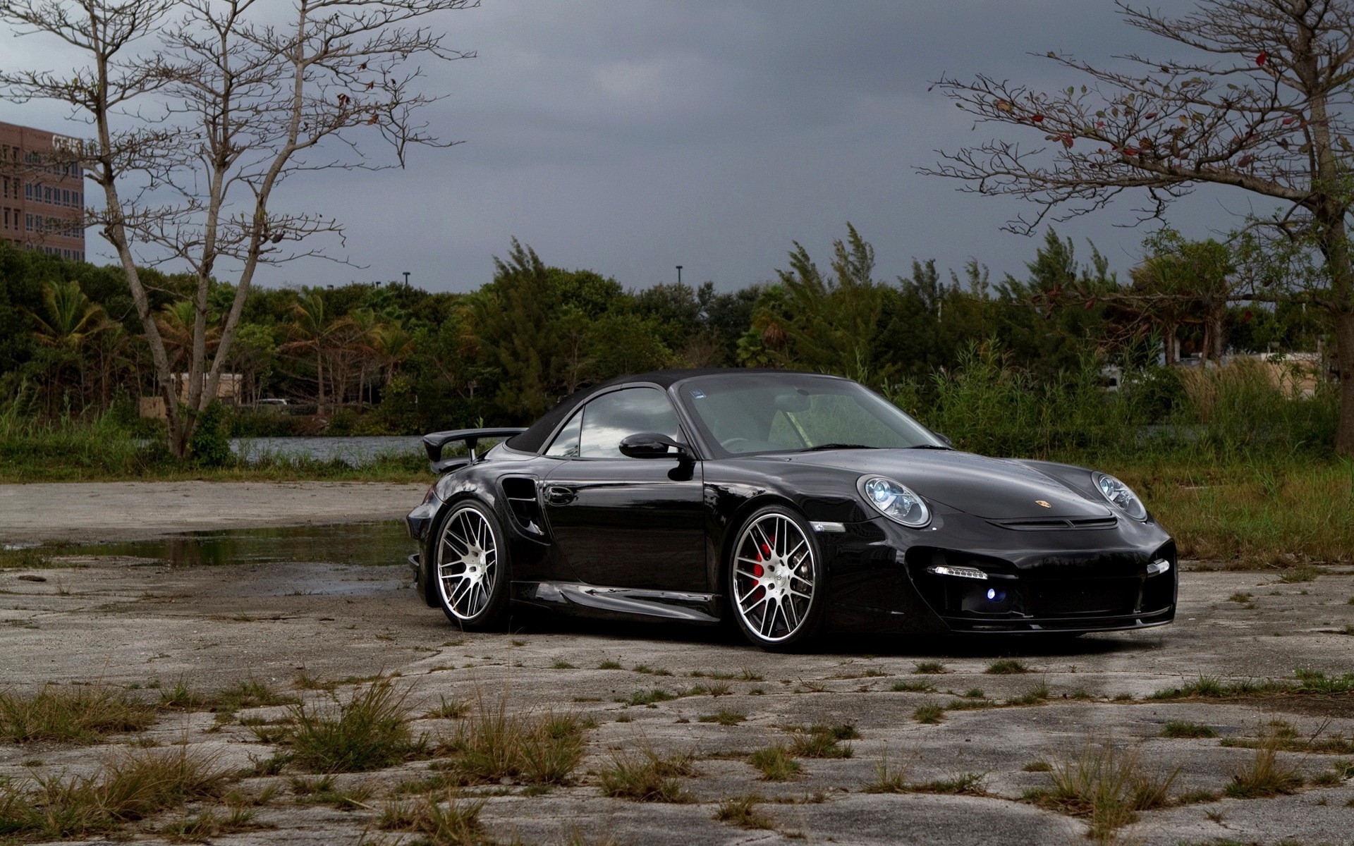 landscapes, Black, Porsche, Cars Wallpaper