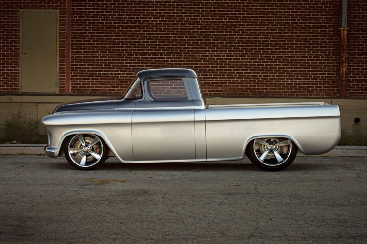 1957, Chevrolet, Chevy, Pickup, Cameo, Quiksilver, Custom, Street, Rodder, Hot, Low, Usa,  03 HD Wallpaper Desktop Background
