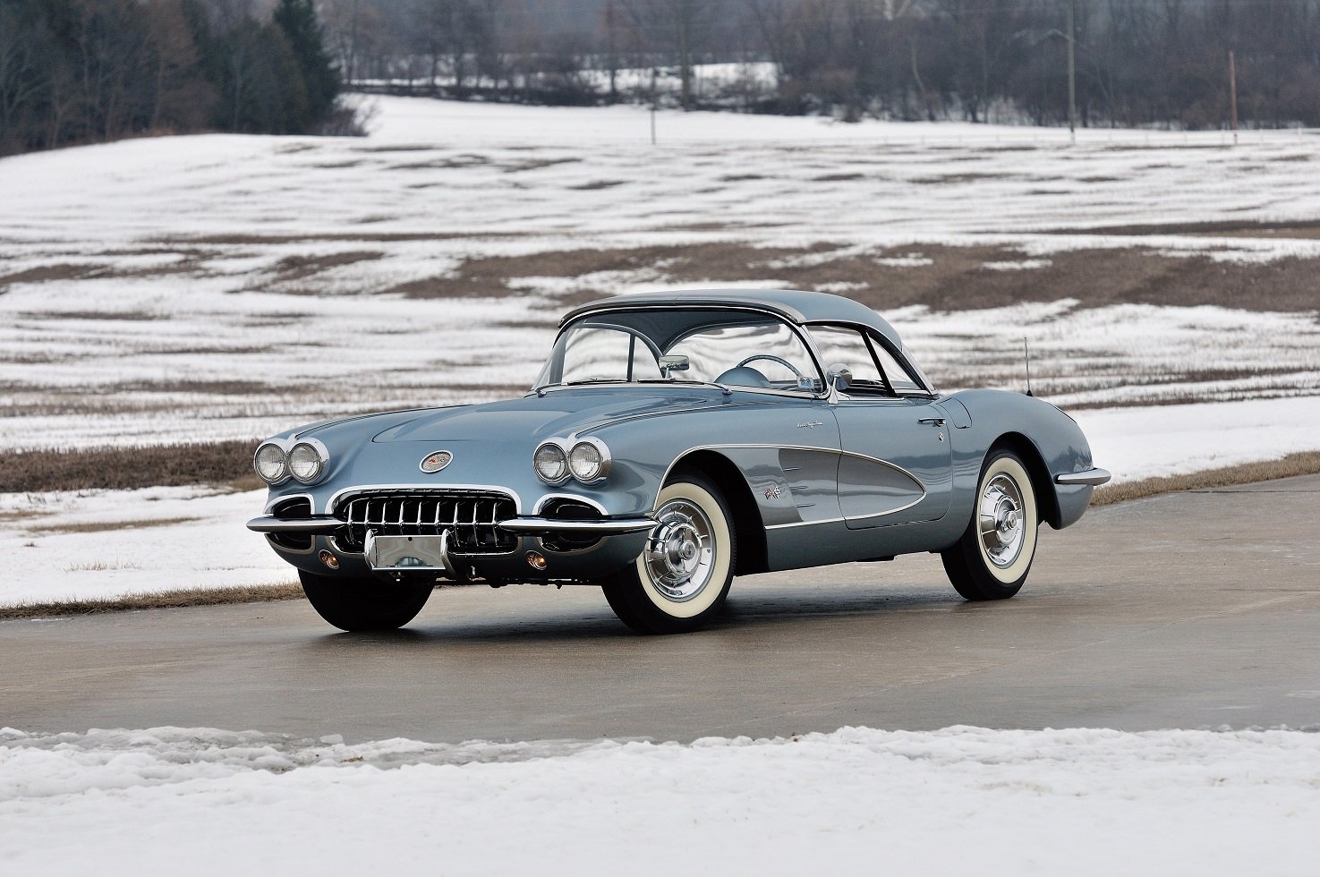1958, Chevy, Chevrolet, Corvette,  c1 , 283 290, Hp, Fuel, Injection, Silver, Blue, Cars, Convertible, Classic Wallpaper