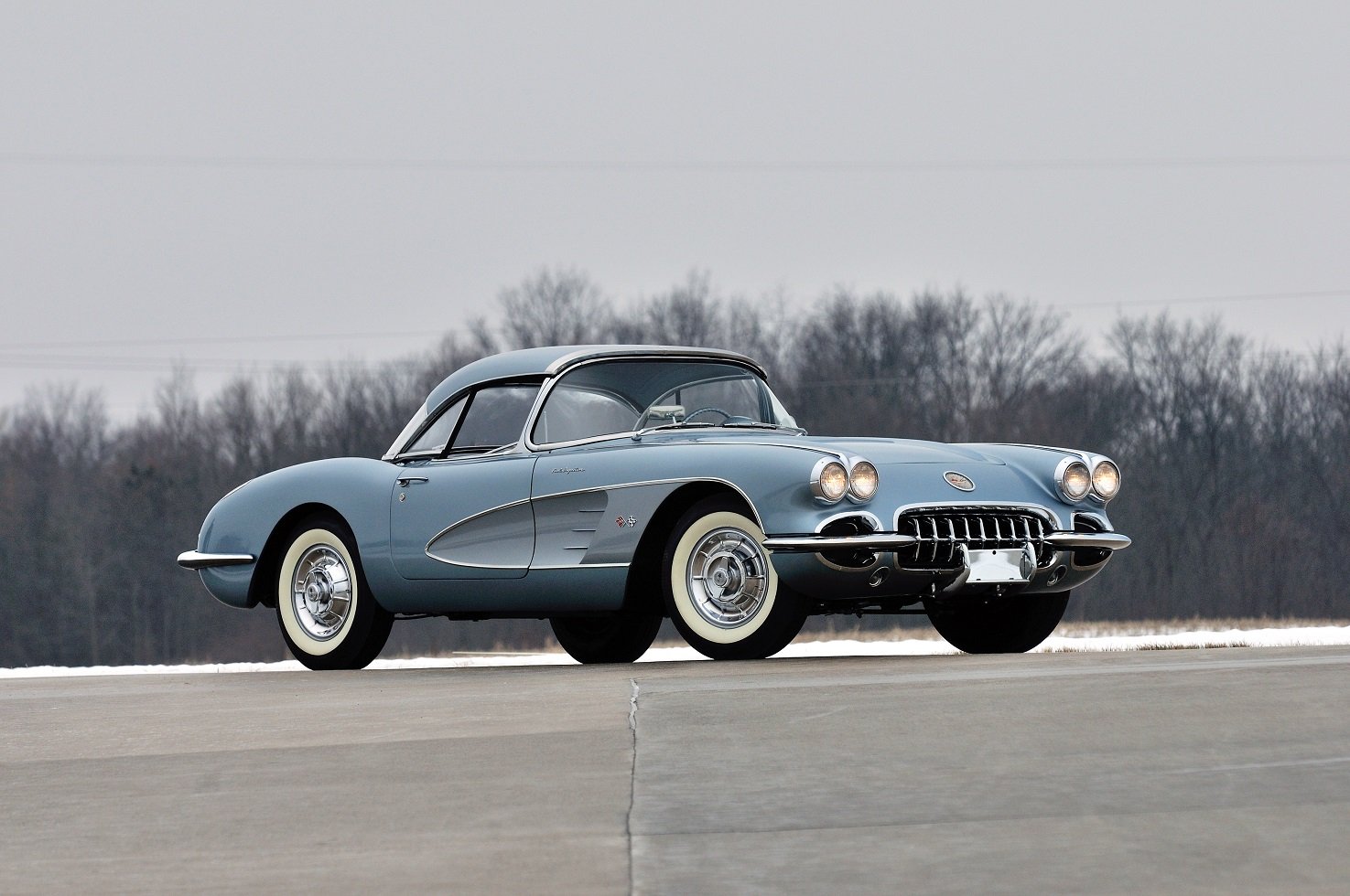 1958, Chevy, Chevrolet, Corvette,  c1 , 283 290, Hp, Fuel, Injection, Silver, Blue, Cars, Convertible, Classic Wallpaper