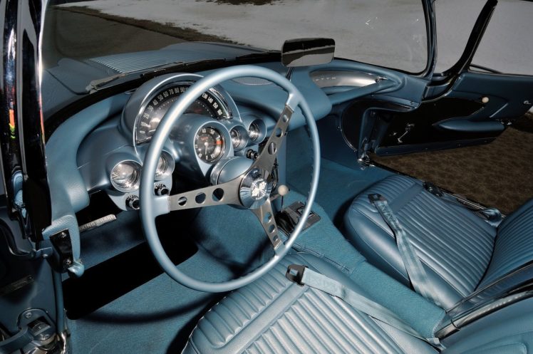 1958, Chevy, Chevrolet, Corvette,  c1 , 283 290, Hp, Fuel, Injection, Silver, Blue, Cars, Convertible, Classic HD Wallpaper Desktop Background