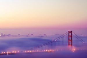 lights, Fog, Bridges, Golden, Gate, Bridge, San, Francisco, Cities
