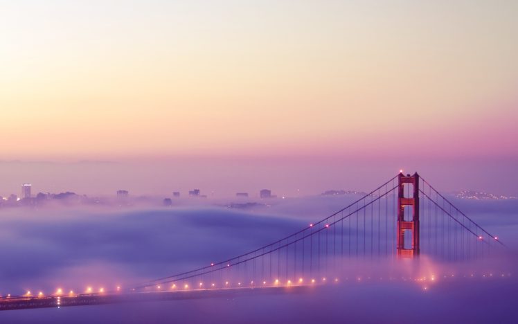 lights, Fog, Bridges, Golden, Gate, Bridge, San, Francisco, Cities HD Wallpaper Desktop Background