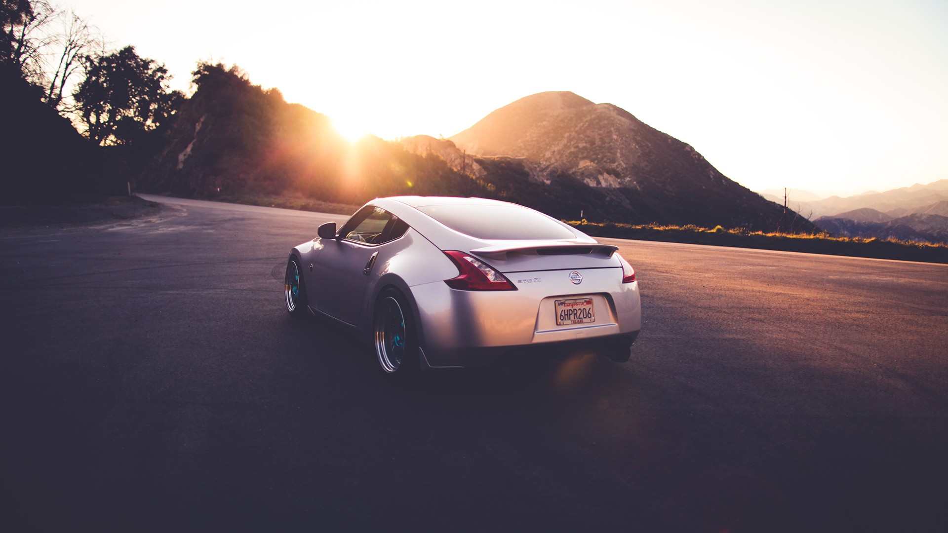 nissan, 370z, Warm, Sunlight, Sunset, Tuning Wallpaper