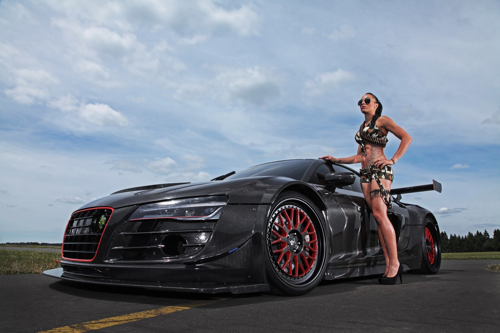 audi, R8 v10, Plus, Widebody, Cars, Carbon, Modified Wallpaper
