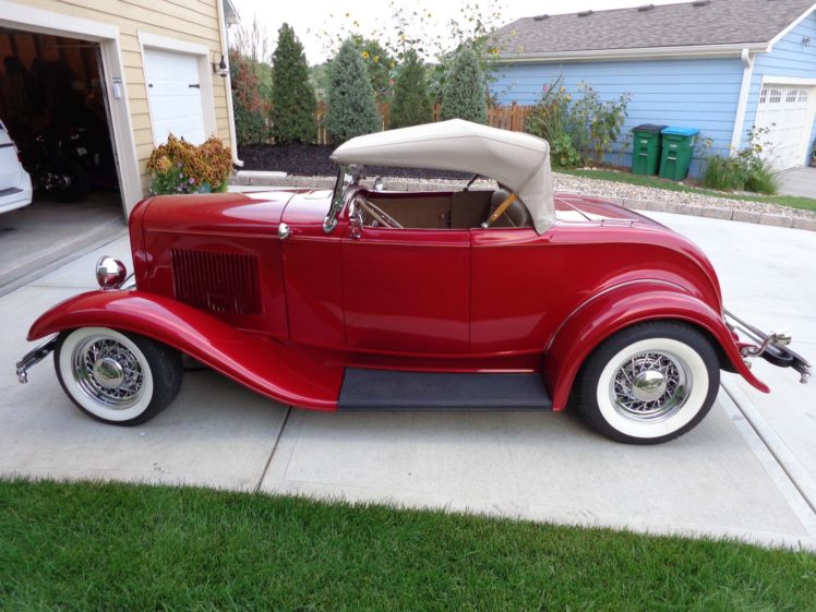 1932, Ford, Roadster, Cabriolet, Hot, Rod, Rods, Custom, Vintage HD Wallpaper Desktop Background