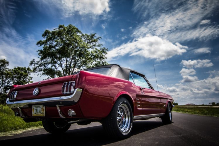 1966, Red, Mustang, Ford, Convertible, Cars HD Wallpaper Desktop Background