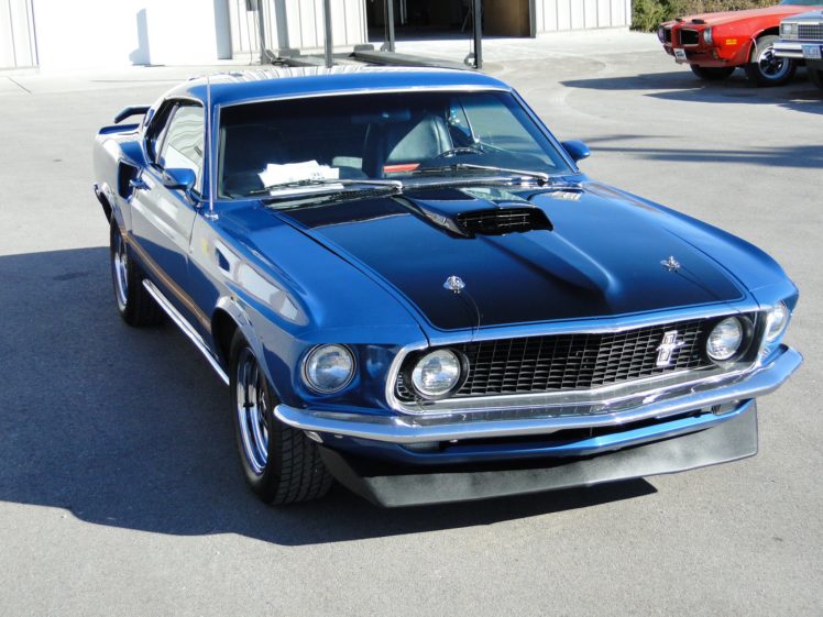 1969, Ford, Mustang, Mach, 1, Coupe, Cars, Blue HD Wallpaper Desktop Background