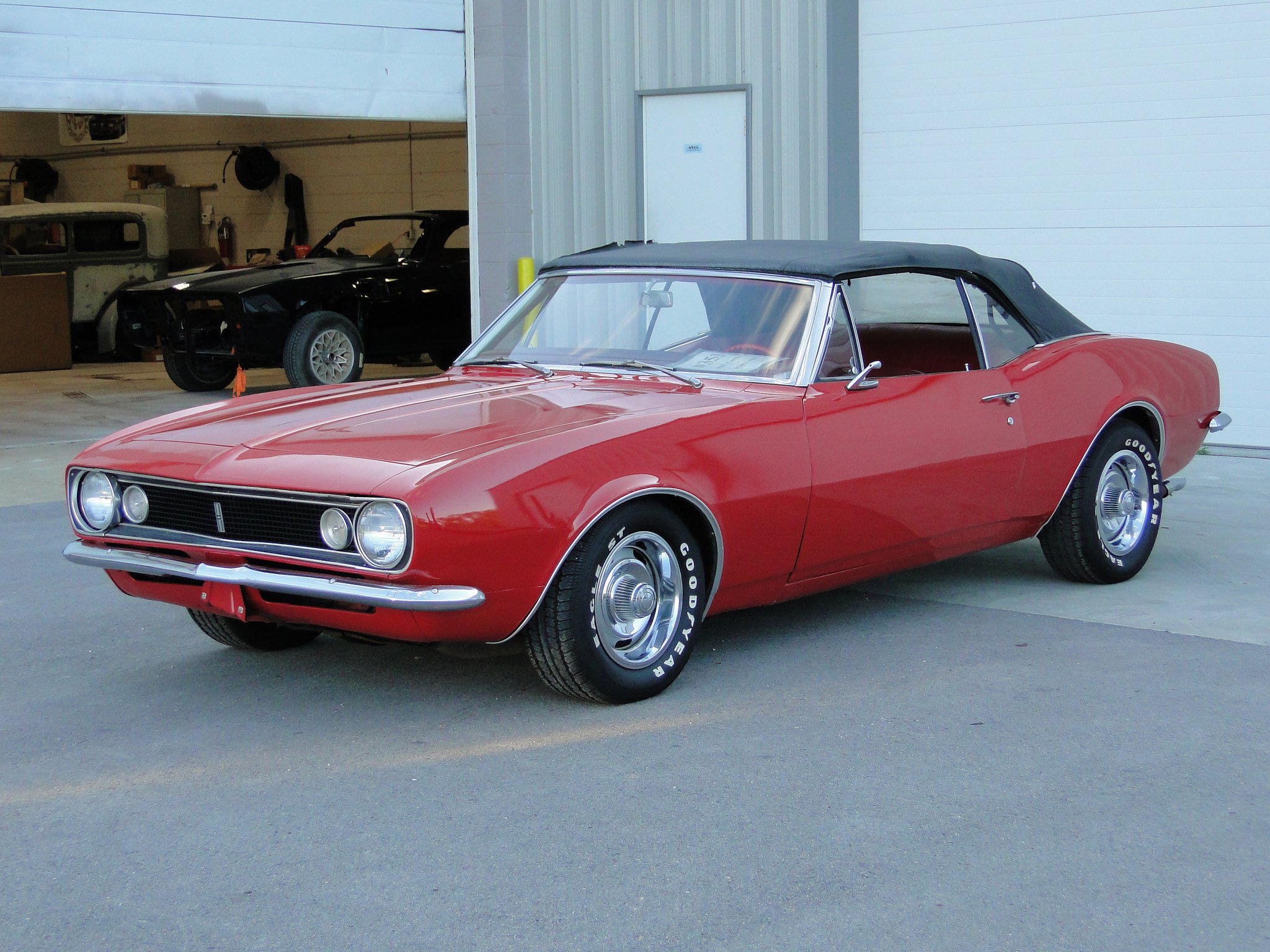 1967, Chevy, Chevrolet, Camaro, Convertible, Cars, Red Wallpaper