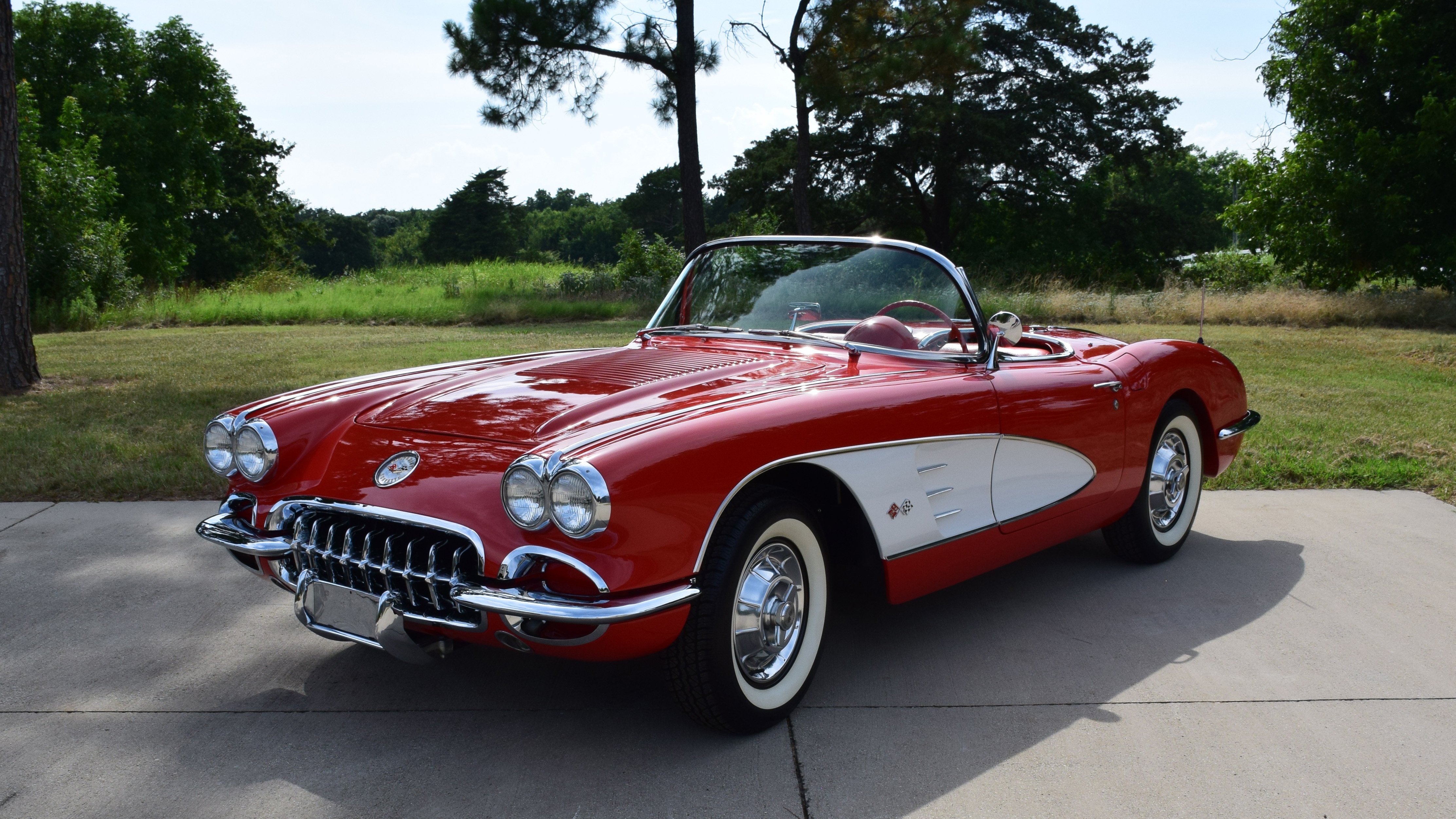 1958, Chevrolet, Corvette, Convertible, Muscle, Classic, Old, Original, Usa,  01 Wallpaper