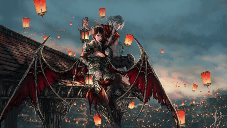 fantasy, Art, Artwork, Demon, Evil, Angel HD Wallpaper Desktop Background