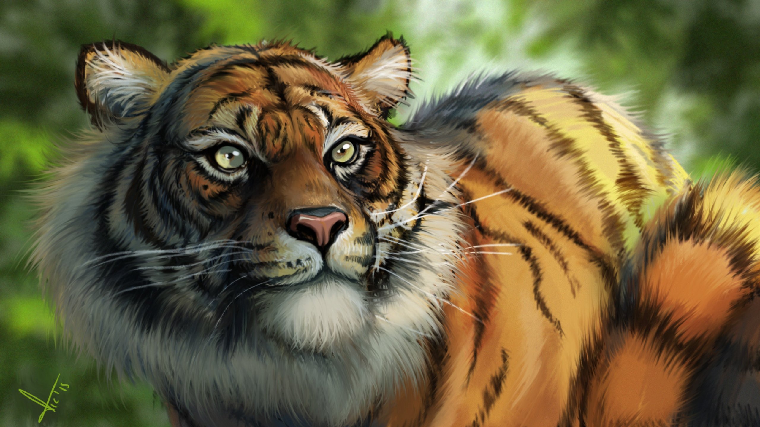 fantasy, Art, Artwork, Tiger, Predator, Carnivore, Cat Wallpaper