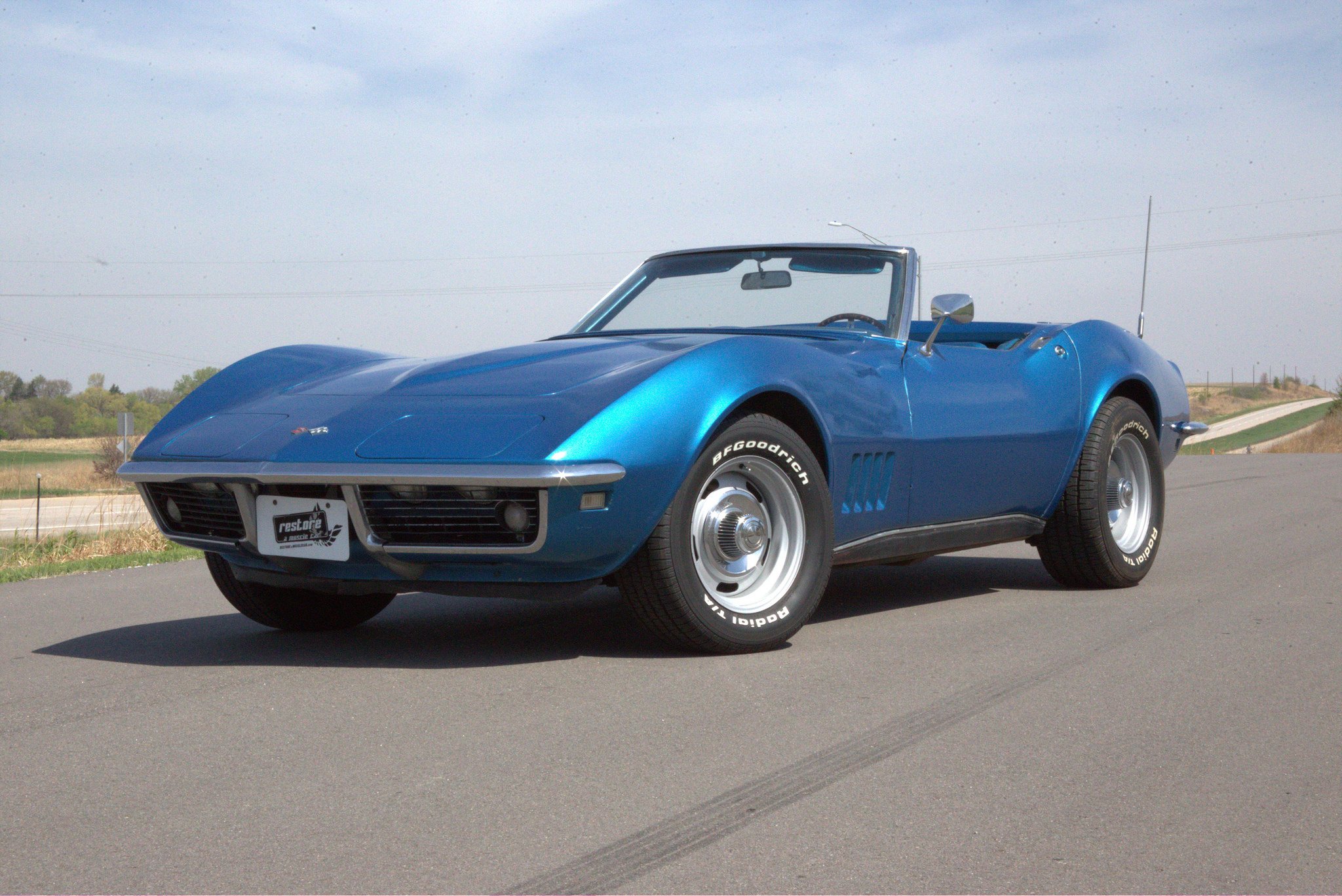 1968, Chevy, Chevrolet, Corvette,  c3 , Blue, Convertible, Cars Wallpaper