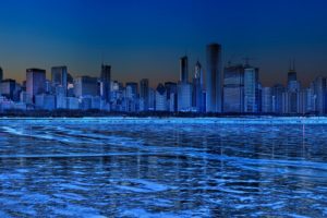 lake, Nature, Water, Landscape, Hdr, Chicago, Winter, City, Cities