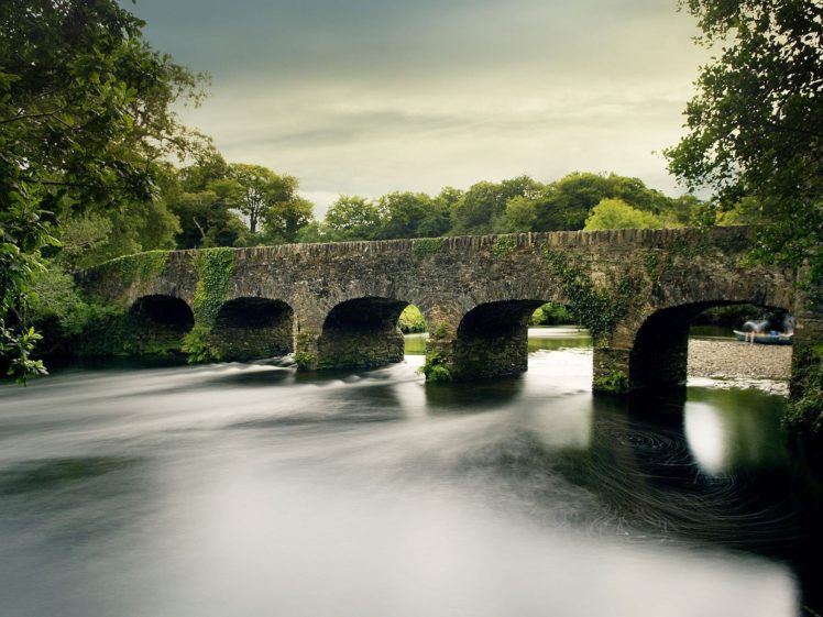 bridge, Beauty, Beautiful, River, Tree, Nature, Landscape HD Wallpaper Desktop Background
