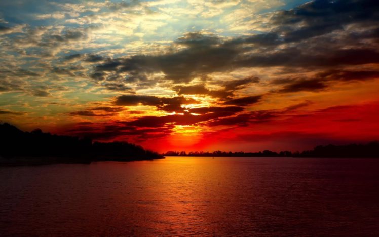 sea, Ocean, Sunset, Amazing, Sky, Clouds, Landscape, Beauty HD Wallpaper Desktop Background