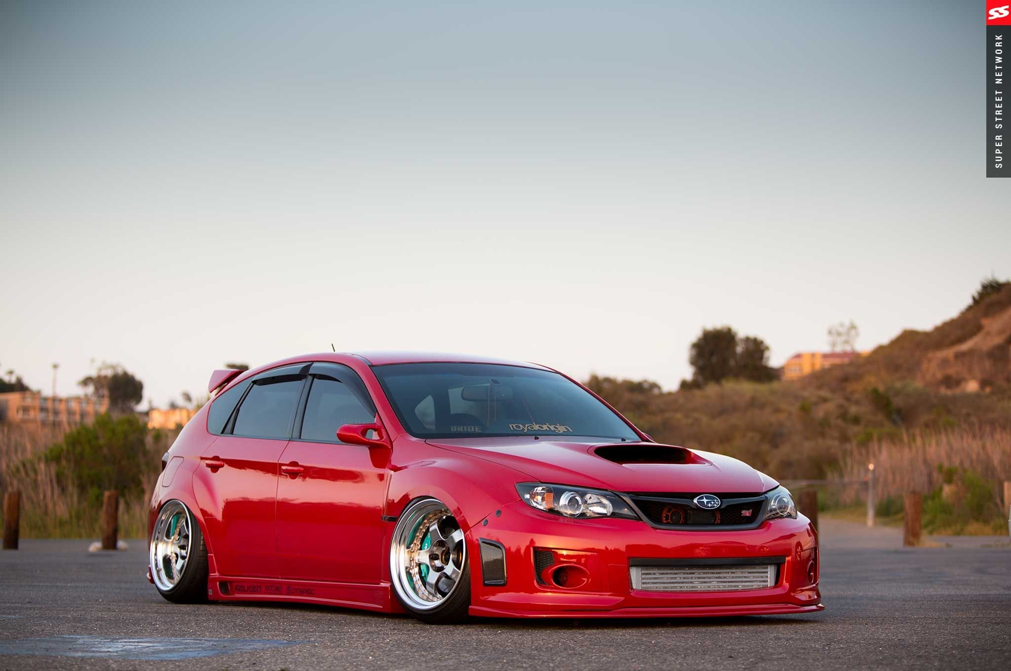 2009, Subaru, Sti, Hatchback, Red, Cars, Modified Wallpaper