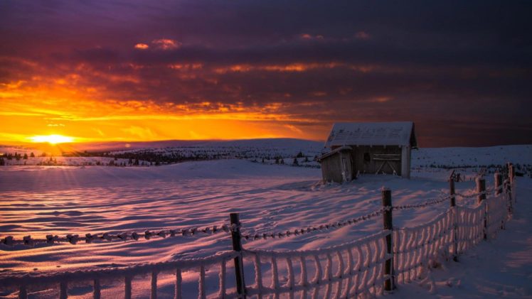 amazing, Beautiful, Landscape, Nature, Sky, Clouds, Sunset, Winter, Snow HD Wallpaper Desktop Background