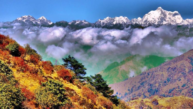 amazing, Beautiful, Landscape, Nature, Sky, Clouds, Mountain, Tree HD Wallpaper Desktop Background