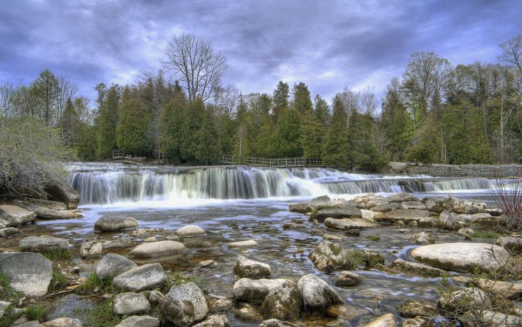 beautiful, Waterfall, Rocky, River, Nature, Beauty HD Wallpaper Desktop Background
