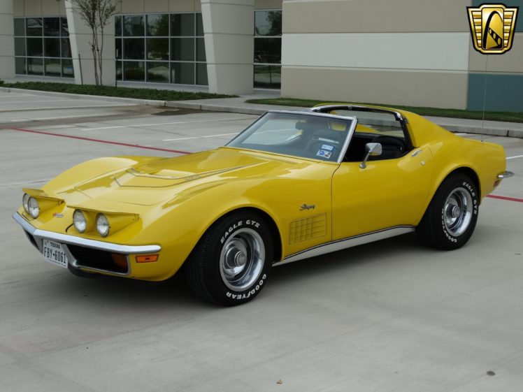 1972, Chevrolet, Chevy, Corvette, Stingray, Yellow, Coupe, Classic, Cars HD Wallpaper Desktop Background