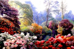 spring, Colors, Art, Painting, Flower