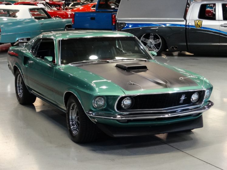 1969, Ford, Mustang, Mach, 1, Cars, Coupe, Classic, Green Wallpapers HD ...