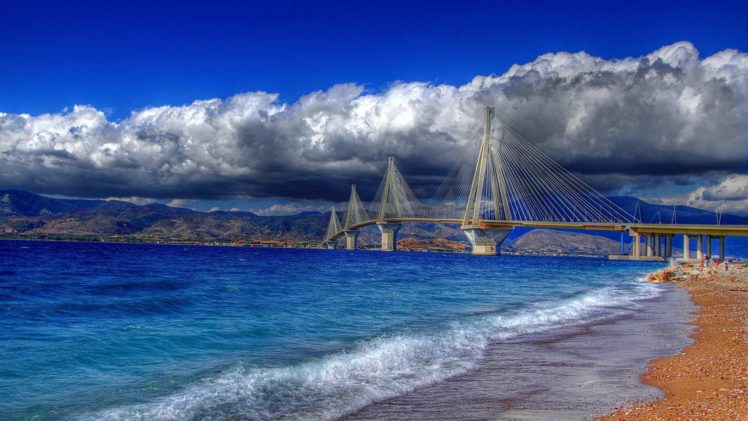 bridge, Sea, Ocean, Beach, Nature, Beauty, Sky, Clouds, Blue HD Wallpaper Desktop Background