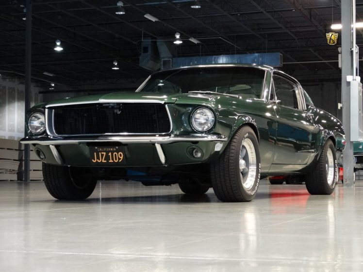 1968, Ford, Mustang, Bullitt, 390, Fastback, Green, Cars, Classic HD Wallpaper Desktop Background