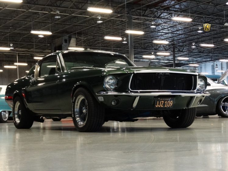 1968, Ford, Mustang, Bullitt, 390, Fastback, Green, Cars, Classic HD Wallpaper Desktop Background