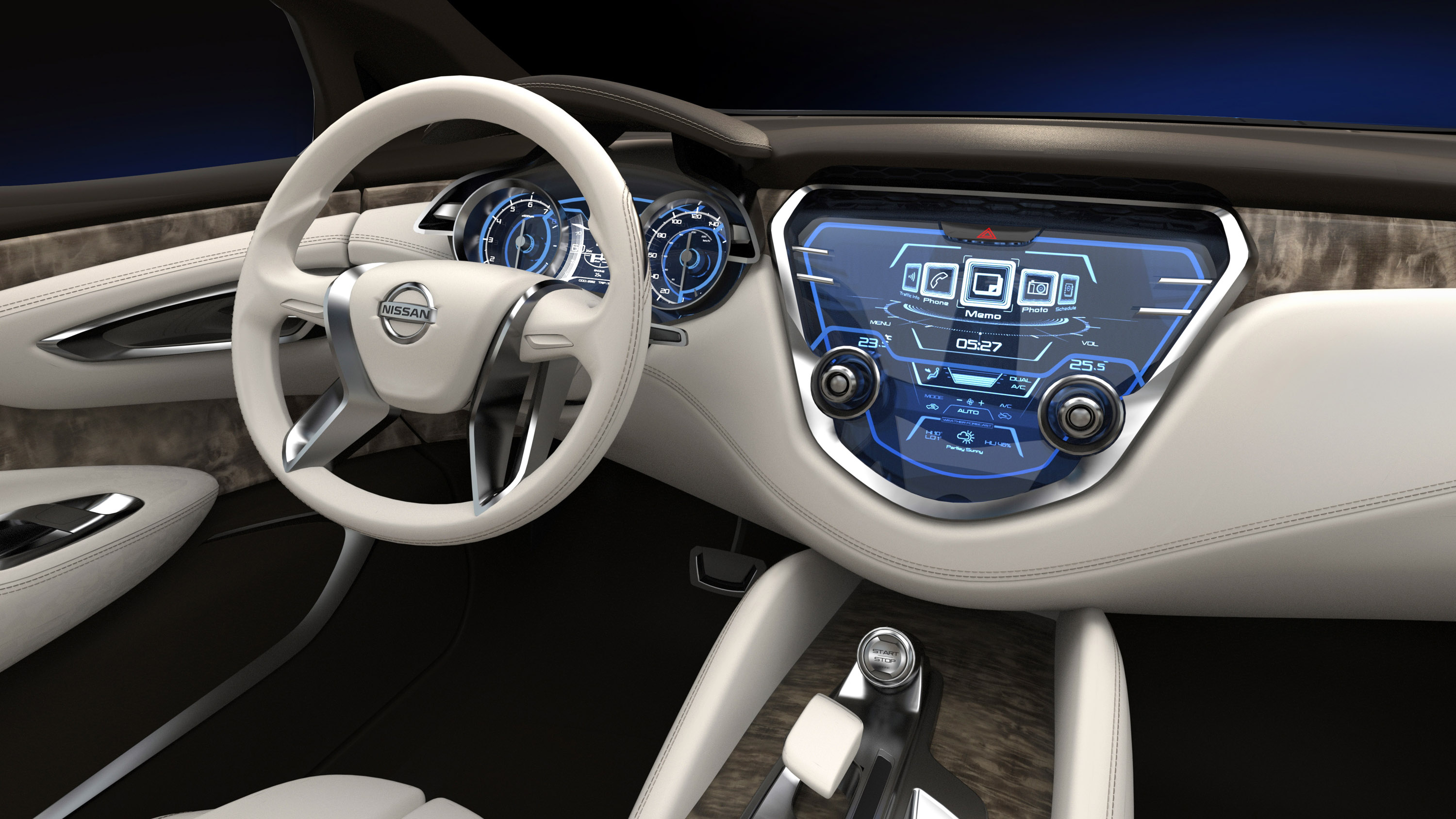 2013, Nissan, Resonance, Concept, Suv, Interior, Dash, Steering Wallpaper