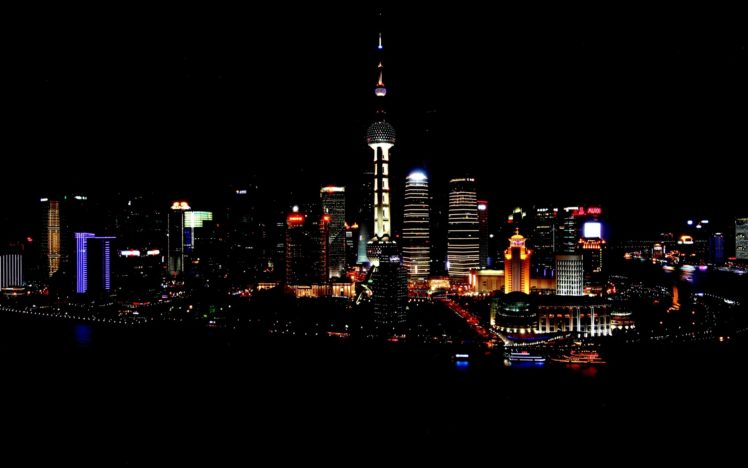 shanghai, China, Night HD Wallpaper Desktop Background