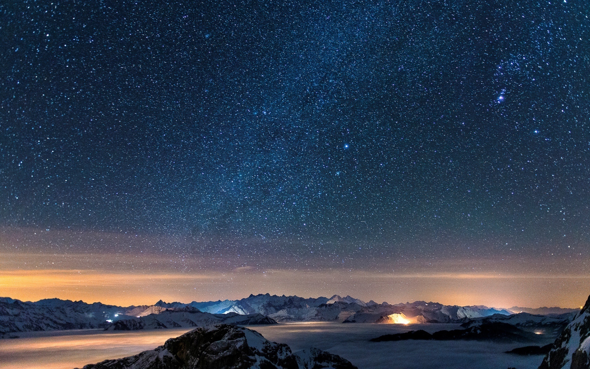 sky, Stars, Landscapes, Mountains Wallpaper