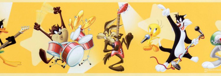 looney, Tunes, Humor, Funny, Cartoon, Family, Merrie, Melodies, Guitar, Drums HD Wallpaper Desktop Background