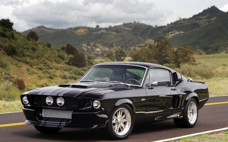 landscapes, Black, Cars, Scenic, Vehicles, Ford, Mustang, Shelby, Gt500 HD Wallpaper Desktop Background