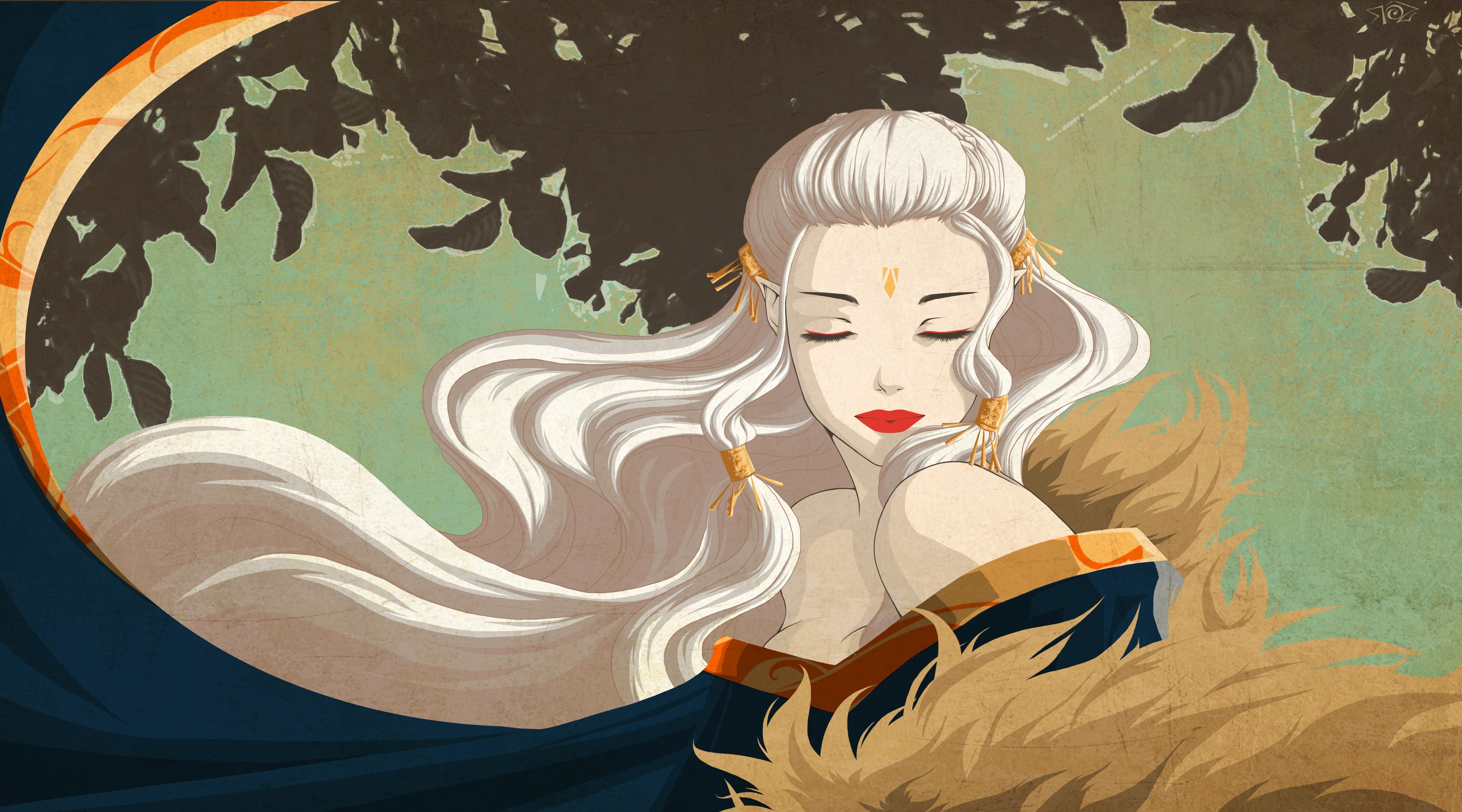 elves, Vector, Graphics, Blonde, Girl, Hair, Fantasy, Girls, Elf Wallpaper