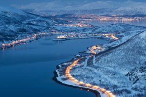 lakes, Snow, Winter, Lights, Landscapes, Night, Lights, Reflection