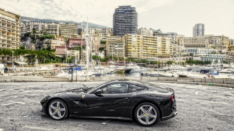 ferrari, F12, Berlinetta, Coupe, Cars, Black HD Wallpaper Desktop Background