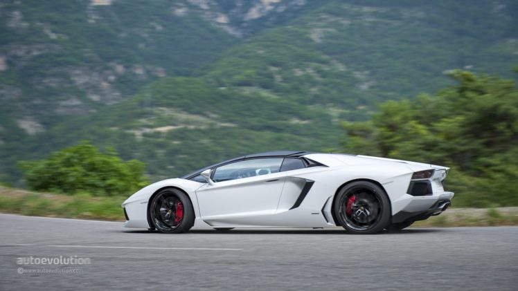 2014, Lamborghini, Aventador, Roadster, Cars, Supercars, White HD Wallpaper Desktop Background
