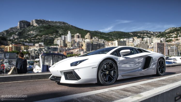 lamborghini, Aventador, Coupe, Cars, Supercars, White HD Wallpaper Desktop Background