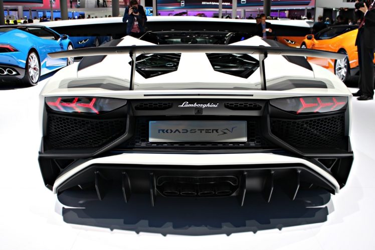 2016, Aventador, White, Lamborghini, Lp750 4, Roadster, Supercar, Superveloce HD Wallpaper Desktop Background